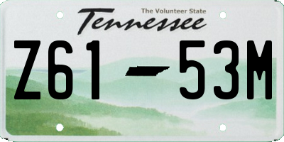 TN license plate Z6153M