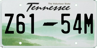 TN license plate Z6154M
