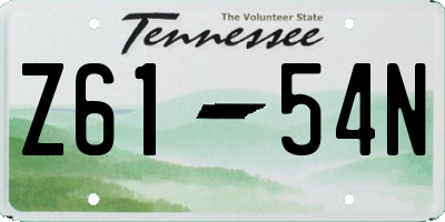 TN license plate Z6154N