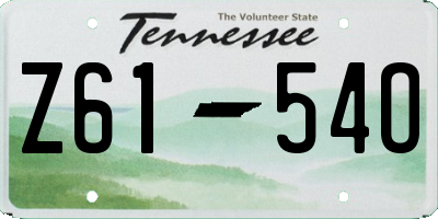 TN license plate Z6154O