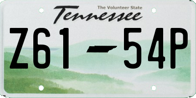 TN license plate Z6154P