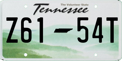 TN license plate Z6154T