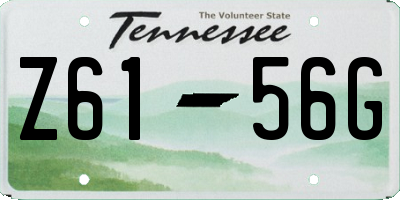 TN license plate Z6156G