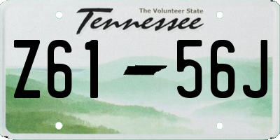 TN license plate Z6156J