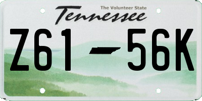 TN license plate Z6156K