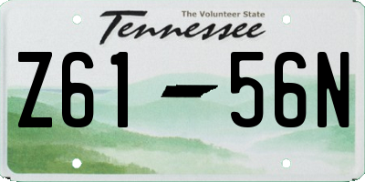 TN license plate Z6156N