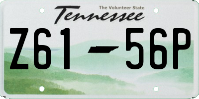 TN license plate Z6156P