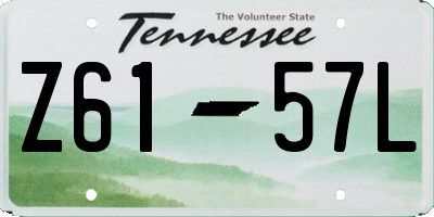 TN license plate Z6157L