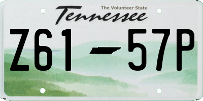 TN license plate Z6157P