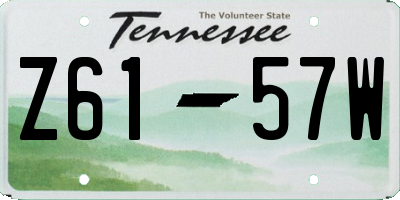 TN license plate Z6157W