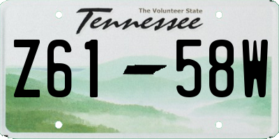 TN license plate Z6158W