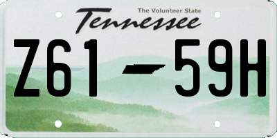 TN license plate Z6159H
