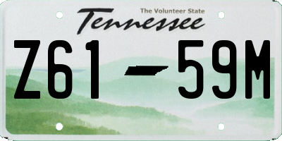 TN license plate Z6159M