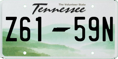 TN license plate Z6159N