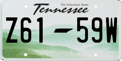 TN license plate Z6159W