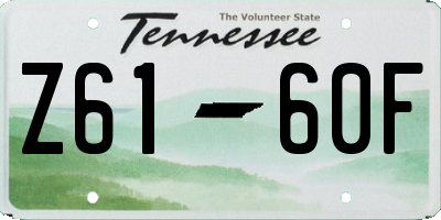 TN license plate Z6160F
