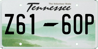 TN license plate Z6160P