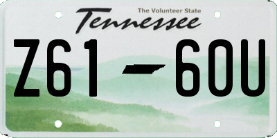 TN license plate Z6160U