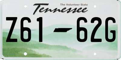TN license plate Z6162G
