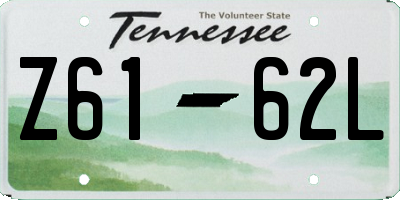 TN license plate Z6162L
