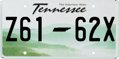 TN license plate Z6162X