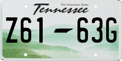 TN license plate Z6163G