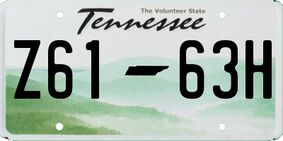TN license plate Z6163H