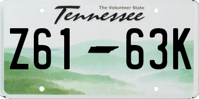 TN license plate Z6163K