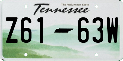 TN license plate Z6163W
