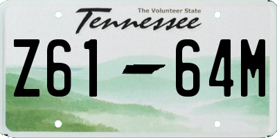 TN license plate Z6164M