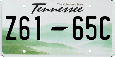TN license plate Z6165C