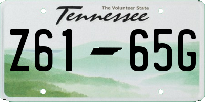 TN license plate Z6165G