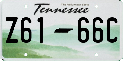 TN license plate Z6166C