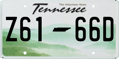 TN license plate Z6166D