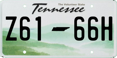 TN license plate Z6166H