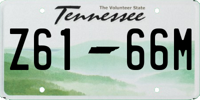TN license plate Z6166M