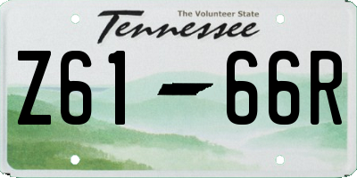 TN license plate Z6166R