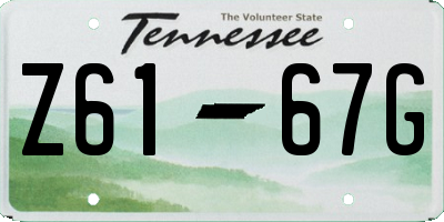 TN license plate Z6167G