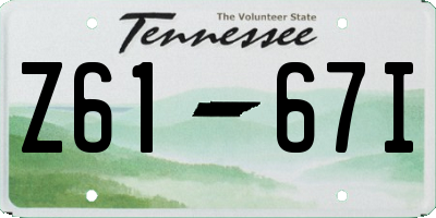 TN license plate Z6167I
