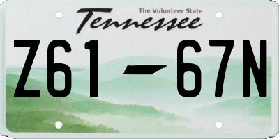 TN license plate Z6167N