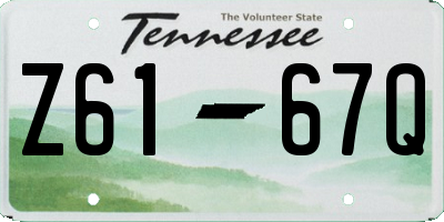 TN license plate Z6167Q