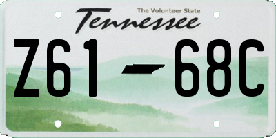 TN license plate Z6168C