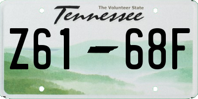 TN license plate Z6168F