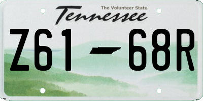 TN license plate Z6168R