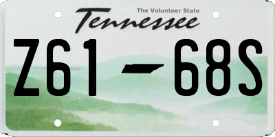 TN license plate Z6168S