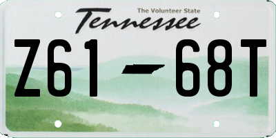 TN license plate Z6168T