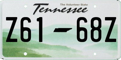 TN license plate Z6168Z