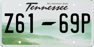 TN license plate Z6169P