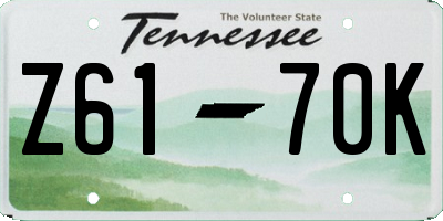 TN license plate Z6170K