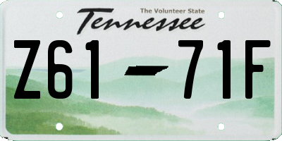 TN license plate Z6171F